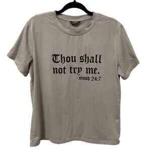 SHEIN Men’s Graphic Print Tee Thou Shall Not Try Me, Size Small